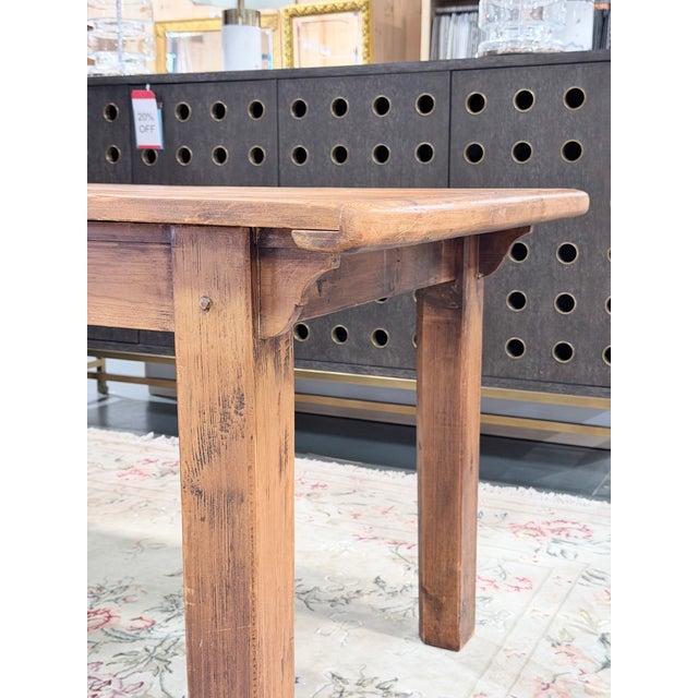 Antique Primitive Pine Farmhouse Harvest Dining Table For Sale In New York - Image 6 of 8