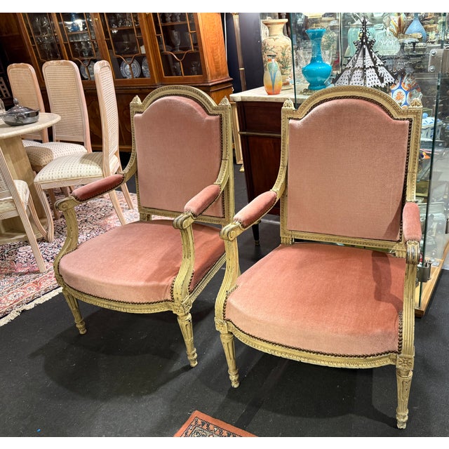 Louis XVI Armchairs, Set of 2 For Sale - Image 4 of 4