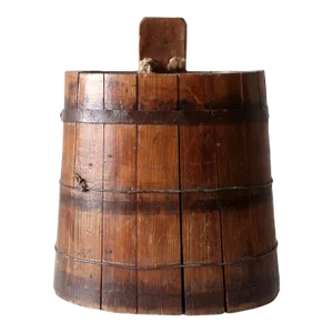Antique Primitive Wood Stave Cask Pail