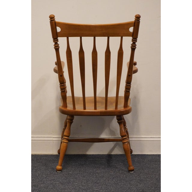 Ethan Allen Heirloom Nutmeg Maple Colonial Early American Arrow Back Dining Arm Chair 10-6060a For Sale In Kansas City - Image 6 of 11