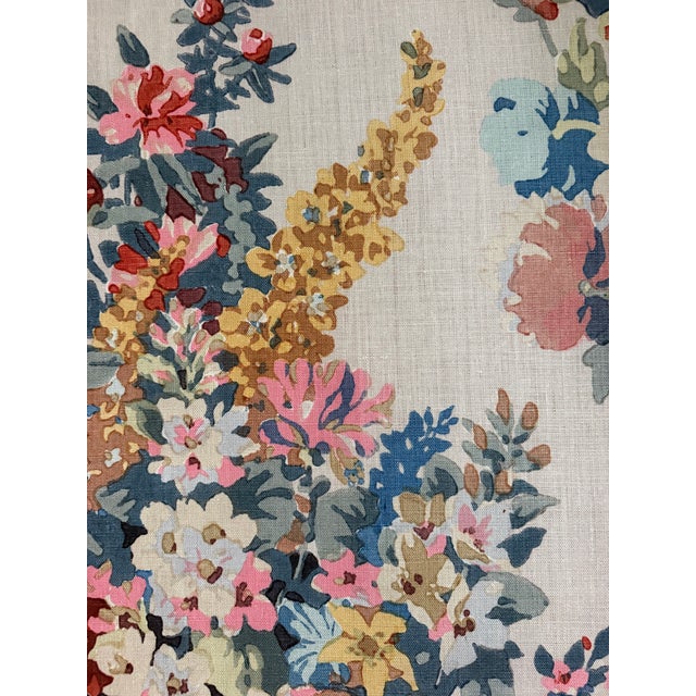 2020s Clarence House "Bouquet" Hand Blocked Printed Fabric 2 Yards For Sale - Image 5 of 6