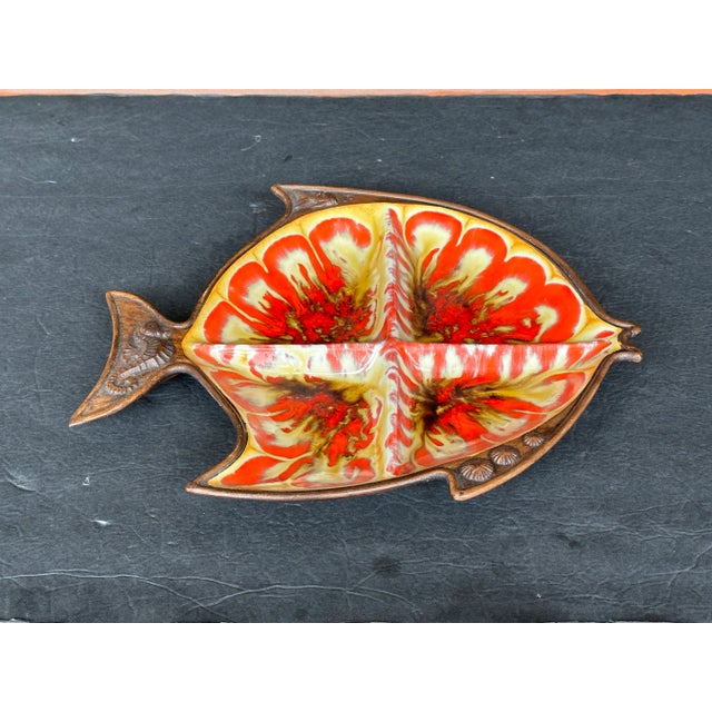 Mid Century California Pottery Decorative Fish Serving Dish For Sale - Image 9 of 12
