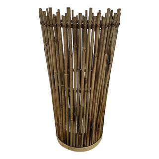 Mid 20th Century Natural Rattan Bamboo Umbrella Stand or Cane Holder For Sale