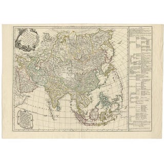 Antique Map of Asia, 1749 For Sale