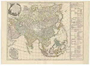Antique Map of Asia, 1749