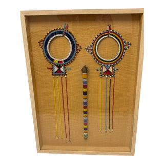 Maasai Vintage Wedding/Bridal Collars and a Walking Stick For Sale