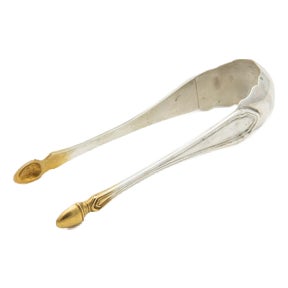 Plain Silver Sugar Tongs For Sale