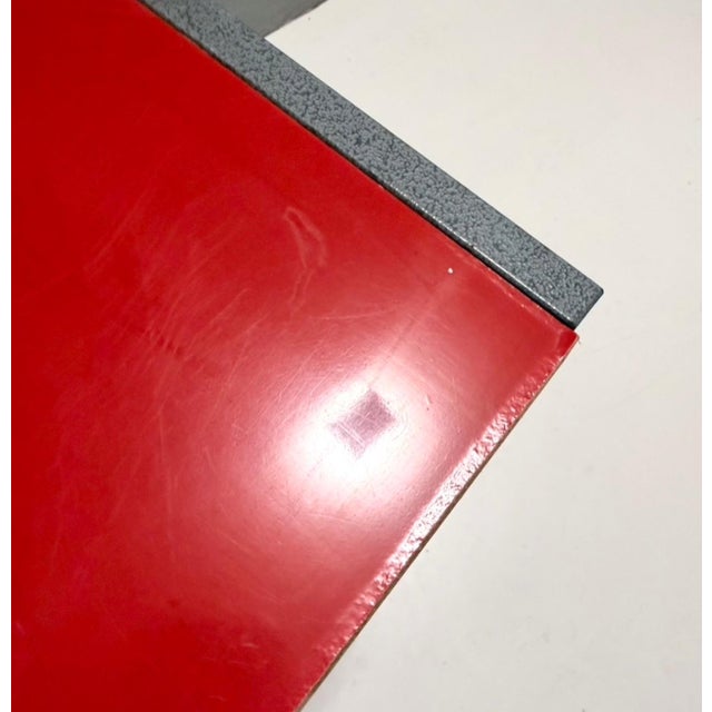 Vintage Red Side Chair in Laminate & Metal in the style of Ettore Sottsass, Italy, 1980s For Sale - Image 10 of 11