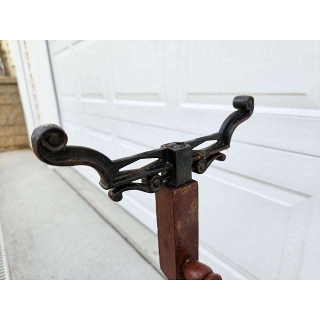 Antique Quilt Rack With Turned Supports and Cast Iron Feet For Sale - Image 12 of 13