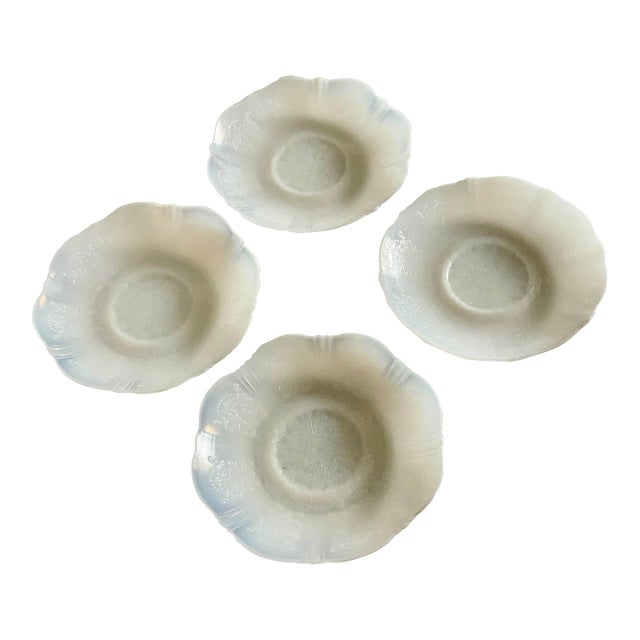 Early 20th Century “American Sweetheart” Translucent Plates- Set of Four For Sale