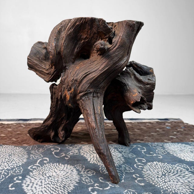 Brown Antique Japanese Root Wood Ikebana Display, 1900s For Sale - Image 8 of 12