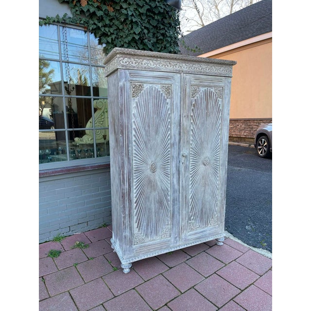 Early 19th Century Anglo-Indian Solid Teakwood Press Armoire Wardrobe Cupboard, Mid 19th Century For Sale - Image 5 of 16