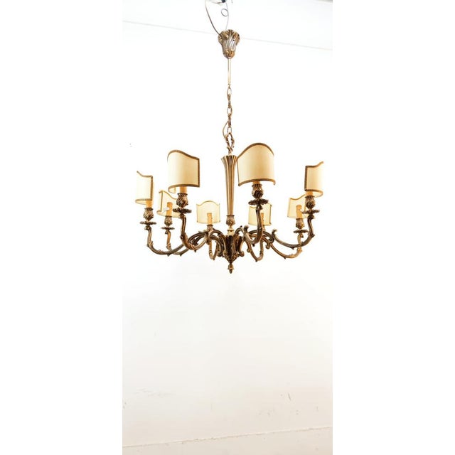 Vintage Chandelier with Parchment Fans For Sale - Image 12 of 18