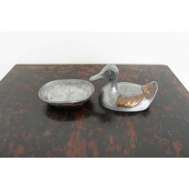 Vintage Mixed-Metal Duck Trinket Box For Sale - Image 15 of 18