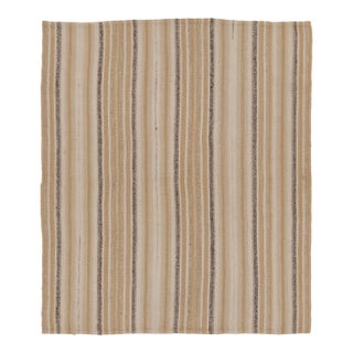 Rug & Kilim's Contemporary Rez Kilim Flatweave Rug With Multi-Stripe Design For Sale