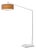 Stretch 87"h 1-Light Arc Lamp, Burlap Shade, White Body, Dimmable, for Living Room or Bedroom For Sale