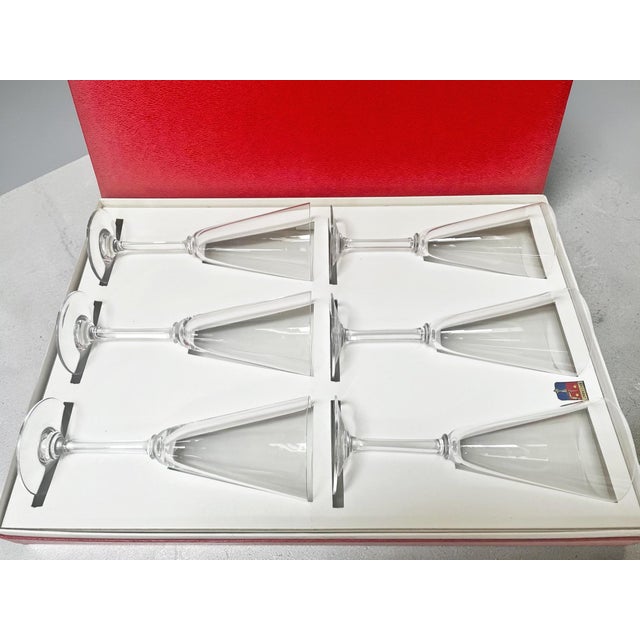 Baccarat Vintage Dom Perignon Model Champagne Flutes from Baccarat, 1970s, Set of 6 For Sale - Image 4 of 18