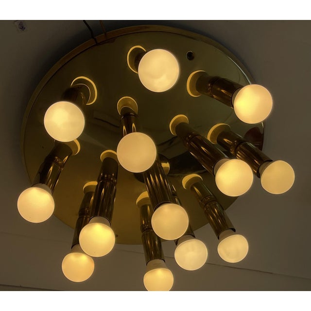 Mid-Century Modern Brass Ceiling Lights with Glass Globes from TZ Leuchten, Germany, 1980s, Set of 2 For Sale - Image 9 of 11