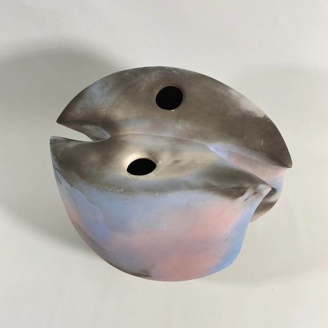 1980s Jan Jaque Biomorphic Ceramic Vessel Vase For Sale - Image 9 of 13