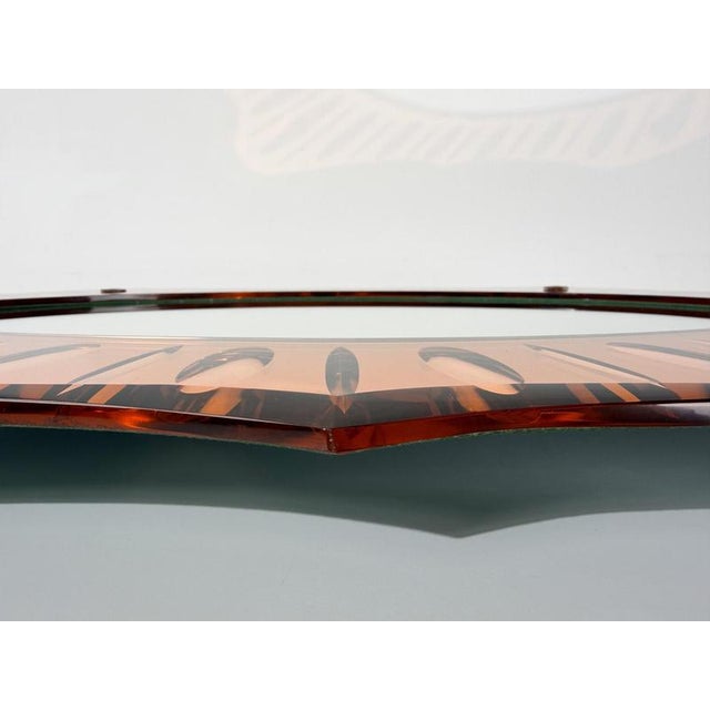 Brown Vintage Italian Peach-Pink Crystal Mirror, 1950s For Sale - Image 8 of 18