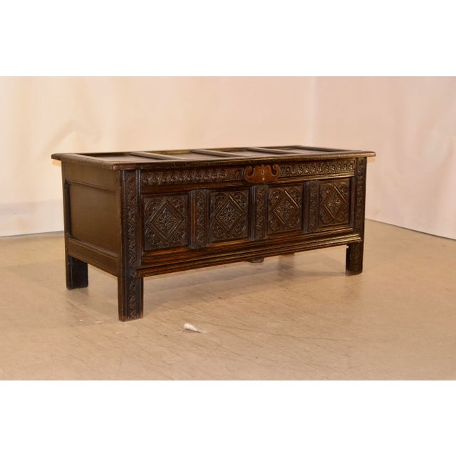 Late 18th C. English Oak Blanket Chest For Sale - Image 4 of 13