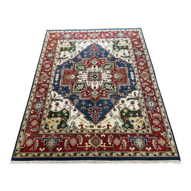 Tribal PersiaAfghan Medallion Persian Heriz Rug 8x10 For Sale
