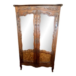 French Provincial Style Glass Front Cabinet For Sale