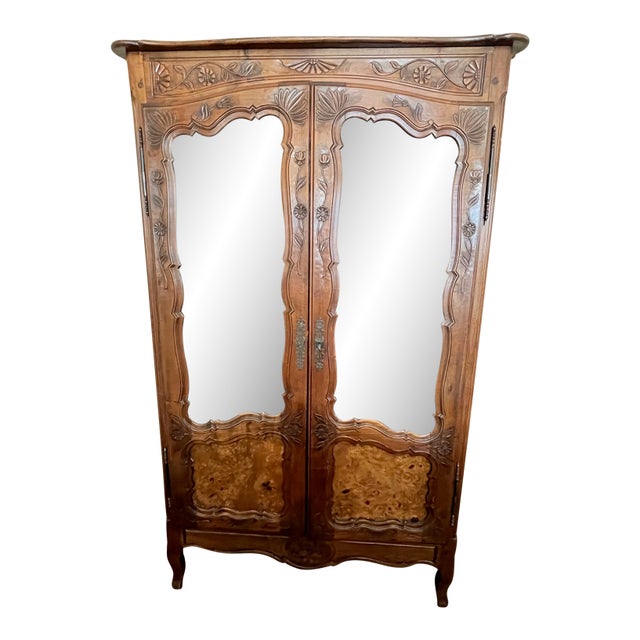 French Provincial Style Glass Front Cabinet For Sale