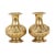 A pair of brass vases featuring a geometric design—well-crafted vintage pieces from the second half of the 20th century;...