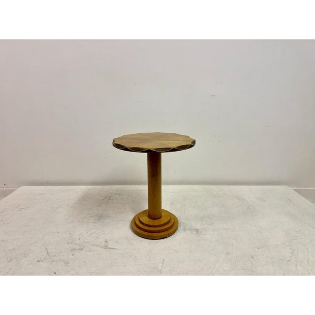 Swedish Art Deco Circular Quarter Veneered Side Table, 1930s For Sale - Image 4 of 14