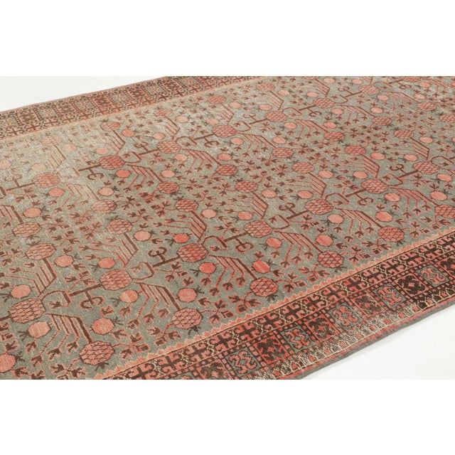 Traditional Antique 20th Century Khotan Runner With Pomegranate Motifs & Lattice - Rug & Kilim For Sale - Image 3 of 8