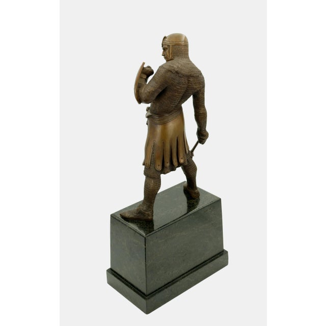 Josef Moest, Crusader with Shield and Mace, 1910, Bronze For Sale - Image 5 of 14