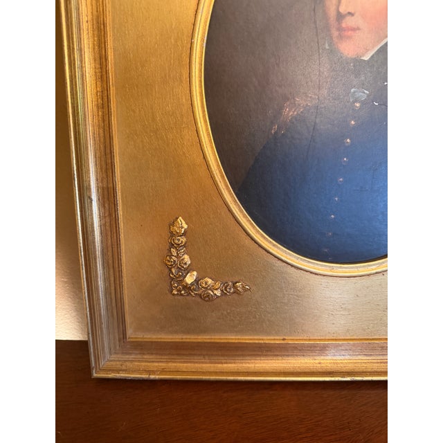 1940s Gold Framed Portraits: Thomas Sully "Major Biddle" & Anna Von Jagemann "Old Vienna" - A Pair For Sale - Image 14 of 16