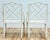 Ornamental & Decorative Materials Vintage White Faux Bamboo Chinese Chippendale Arm Chairs, a Pair For Sale - Image 7 of 10