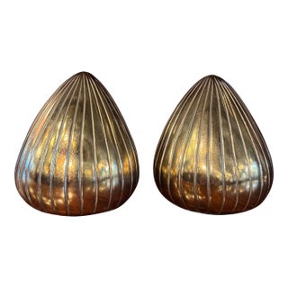 1960s Pair of Brass Teardrop Bookends by Ben Seibel for Jenfred Ware For Sale