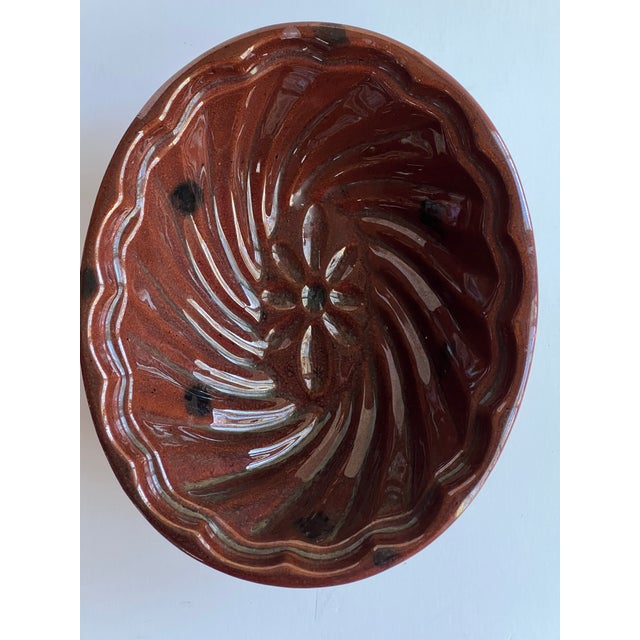 Brown Pottery Pudding Mould For Sale - Image 4 of 5