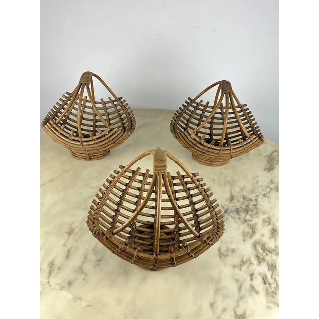 Bamboo Baskets, Italy, 1960s, Set of 3 For Sale - Image 6 of 13