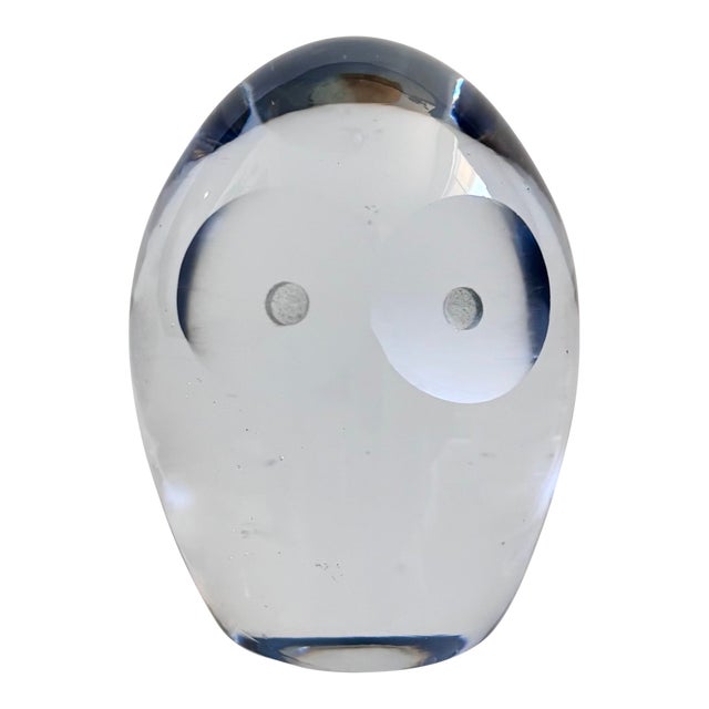 Mid Century Art Glass Owl For Sale