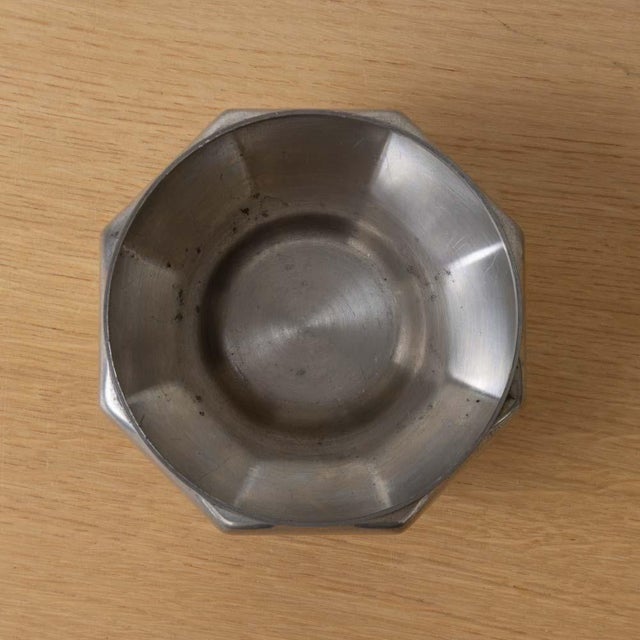 1930s French Art Deco Pewter Octagon Dish For Sale - Image 10 of 12