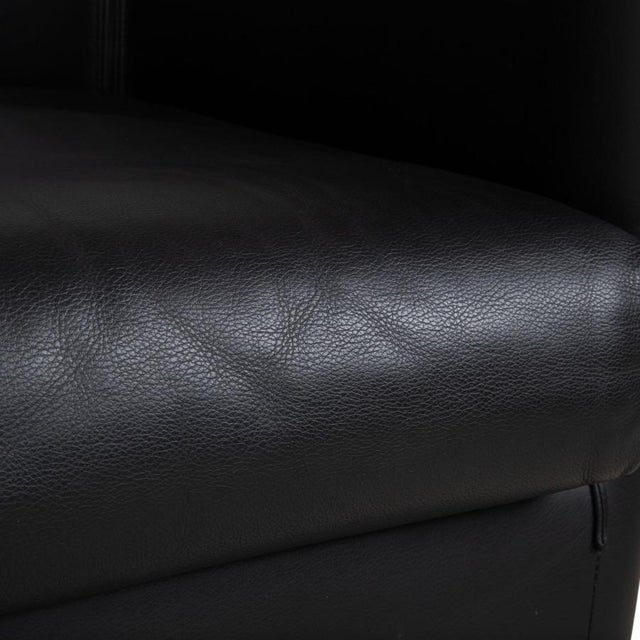 Modern Black Leather Aura Armchair by Paolo Piva for Wittmann For Sale - Image 3 of 15