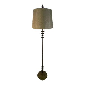 1930s American Art Deco Modernist Flower Form Bronze Floor Lamp by Walter Von Nessen