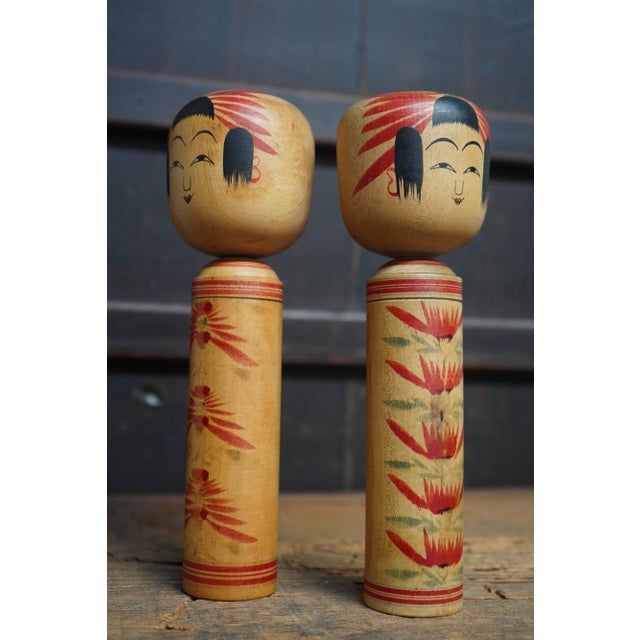 Black Vintage Hijiori Traditional Kokeshi by Okuyama Kuraji, Japan, 1950s, Set of 2 For Sale - Image 8 of 8