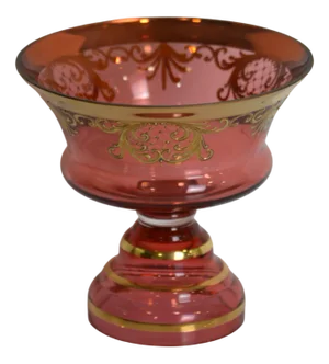 Bohemian Handpainted Art Glass Bowl, 1960s