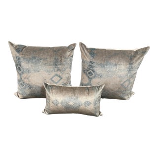 Restoration Hardware Velvet Oushak Diamond Pillows, Set of Three For Sale