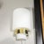 Pair of Mid-Century Modernist Minimal Frosted Glass & Brass Sconces For Sale - Image 13 of 13
