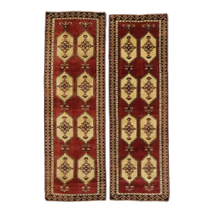 Pair of Matching Vintage Turkish Oushak Rugs