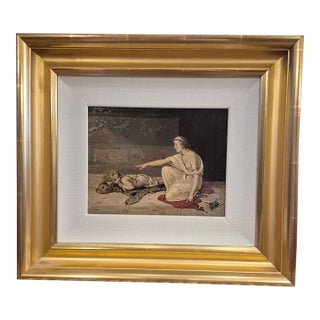 Antique Pre Raphaelite Style Painting on Booard With Figures For Sale