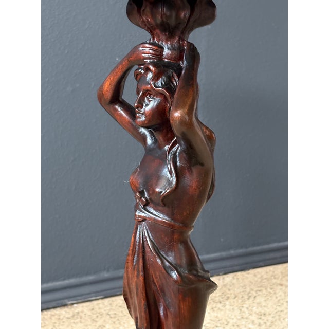 Art Nouveau Pedestal by E.Kopriwa Co. Architectural Modelers and Wood Carvers. For Sale - Image 13 of 18