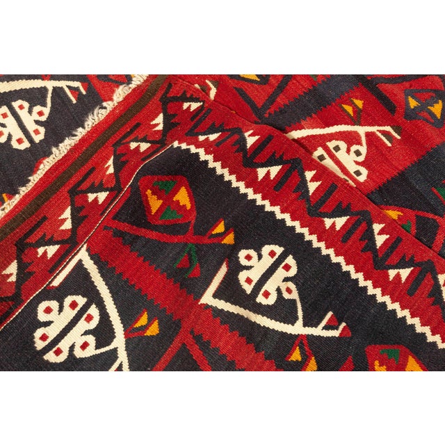 Red Doris Leslie Blau Vintage Afghan Kilim Rug For Sale - Image 8 of 8