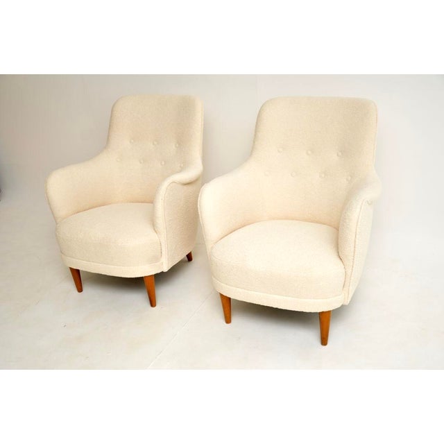 Vintage Swedish Samsas Armchairs from Carl Malmsten, 1960s, Set of 2 For Sale - Image 6 of 8